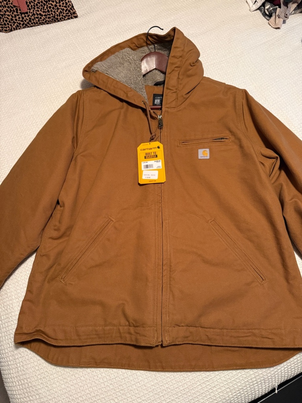 Carhartt Caramel Brown Hooded Work Jacket